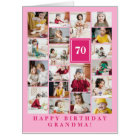 Collage de photos roses Joyeux anniversaire grand-