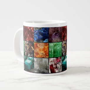 Collage de pierres précieuses Mug de café géant