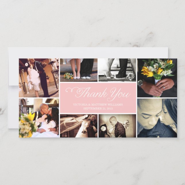 COLLAGE DE SCRIPT SUCRÉ | CARTE DE REMERCIEMENTS m (Devant)