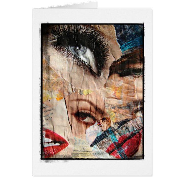Collage des yeux et des lèvres Bordure de fond, to (Devant)