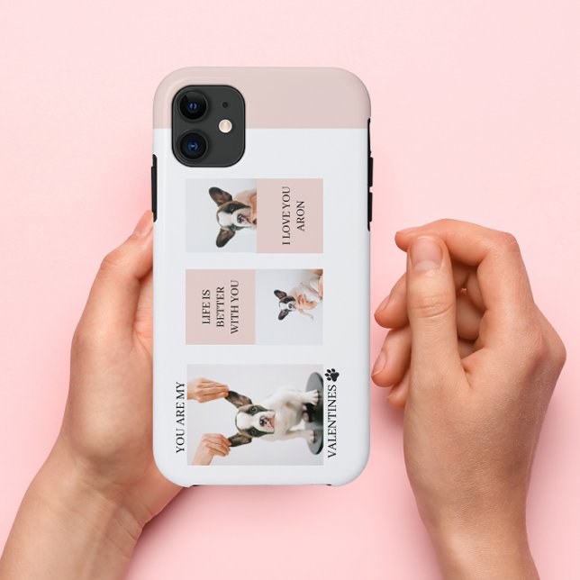 Collage Dog Photos | Dog Is My Valentines | Pink  Case-Mate iPhone Case (Creator Uploaded)