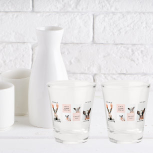 Collage Dog Photos Dog Is My Valentines Pink Shot Glass