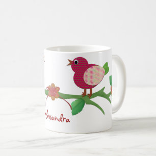 Collage d'oiseaux Nom personnalisé Mug