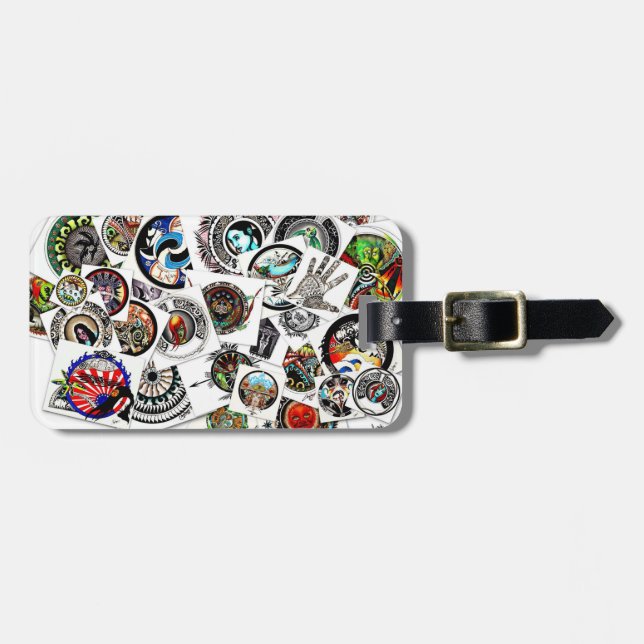 Collage Drawings Luggage Tag (Front Horizontal)