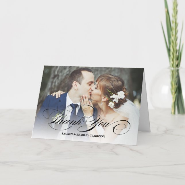 Collage élégant de photo du Merci W. de mariage de (Devant)