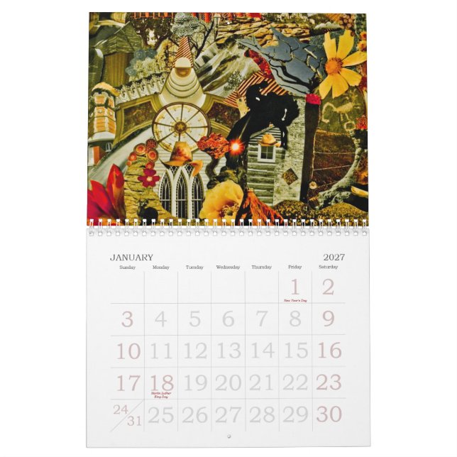 Collage Expressions -12 month Calendar (Jan 2027)