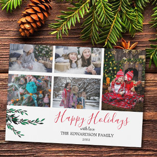 Collage familial rustique Happy vacances carte mag