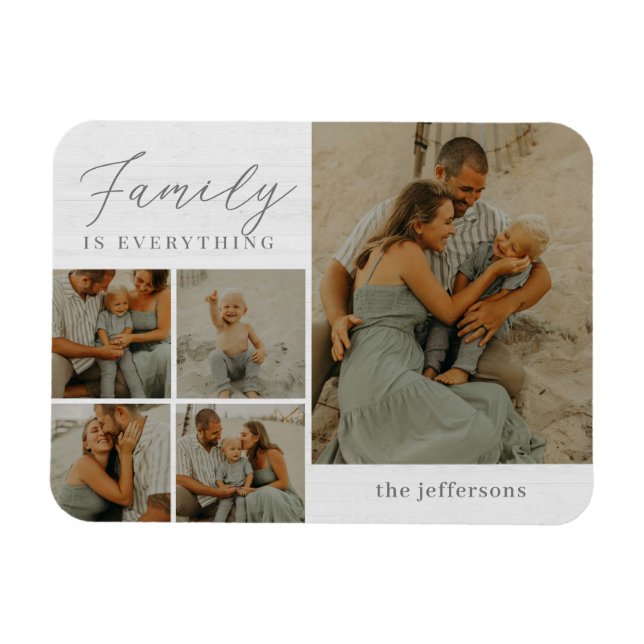 Collage familial Rustique moderne Magnet personnal (Horizontal)