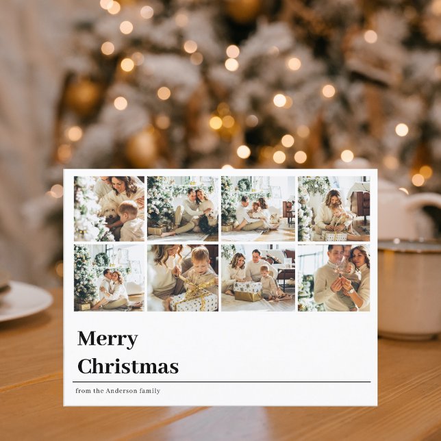 Collage Family Photo | Merry Christmas Postcard (Creator Uploaded)