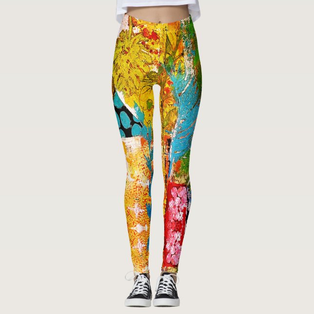 Collage floral 1974 Leggings (Devant)