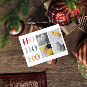 Collage Four Photos Colourful HOHOHO Postcard