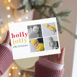 Collage Four Photos | Colourful Holly Jolly Postcard<br><div class="desc">Collage Four Photos | Colourful Holly Jolly</div>