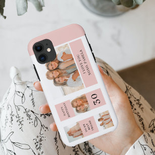 Collage Friend Photos   Happy Birthday Gift Case-Mate iPhone Case