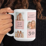 Collage Friend Photos | Happy Birthday Gift Coffee Mug<br><div class="desc">Collage Friend Photos | Happy Birthday Gift.Make your friend's birthday extra special with this custom-made gift featuring a collage of your favourite moments together! This personalized pink-themed birthday gift is available exclusively on Zazzle,  and it's the perfect way to show your friend how much they mean to you.</div>