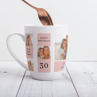 Collage Friend Photos | Happy Birthday Gift Latte Mug