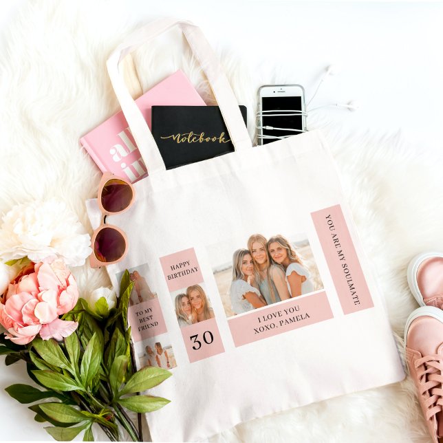 Collage Friend Photos | Happy Birthday Gift Tote Bag (Creator Uploaded)