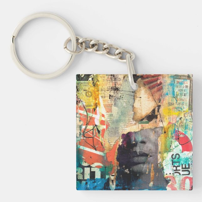Collage Head Keychain (Front)