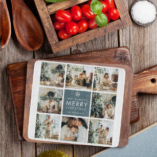 Collage Holiday Photos   Merry Christmas   Gift Cutting Board