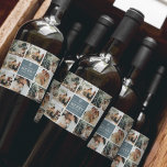 Collage Holiday Photos | Merry Christmas | Gift Wine Label<br><div class="desc">Collage Holiday Photos | Merry Christmas | Gift</div>