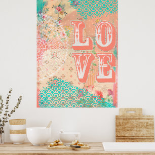 Collage Lace Love Mixed Media Art Artist Print