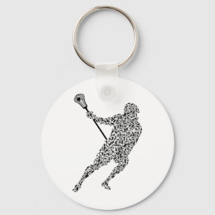 Collage Lacrosse Player Shirt Lacrosse Coach Shirt Keychain