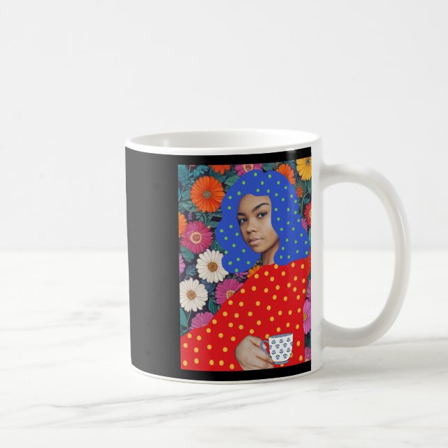 Collage Lady Sticker  Coffee Mug (Right)