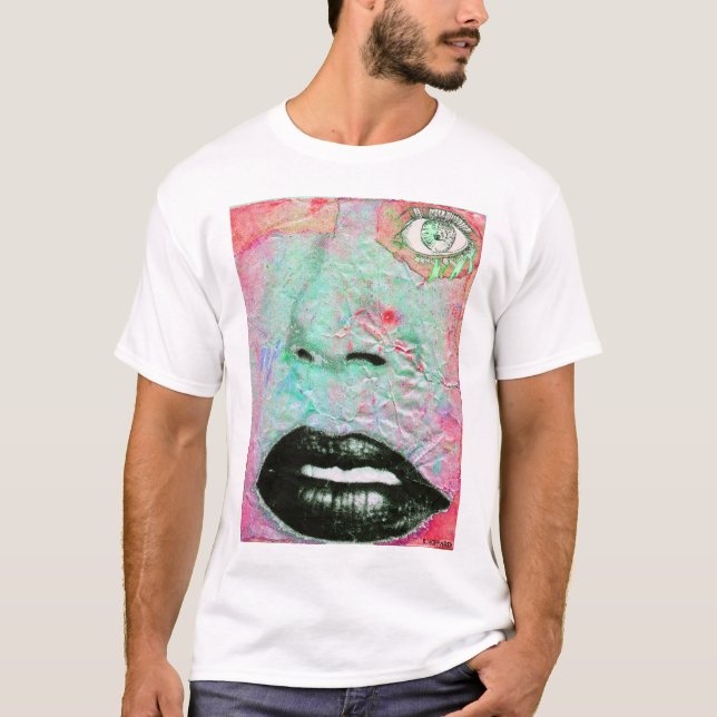 "Collage Lips Eye" T-Shirt (Front)