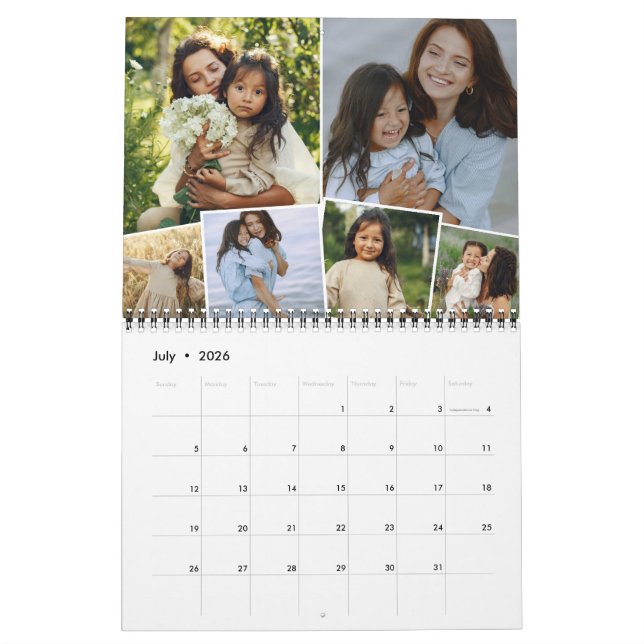 Collage mensuel de photos 6 Calendrier des photos  (Jul 2026)