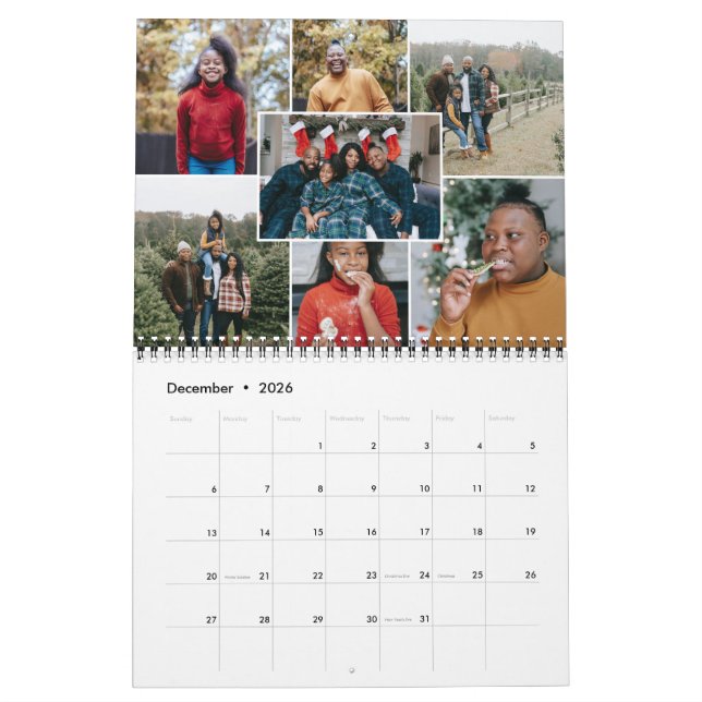 Collage mensuel de photos 7 Calendrier des photos  (Dec 2026)