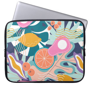 Collage modern floral seamless pattern. Modern exo Laptop Sleeve