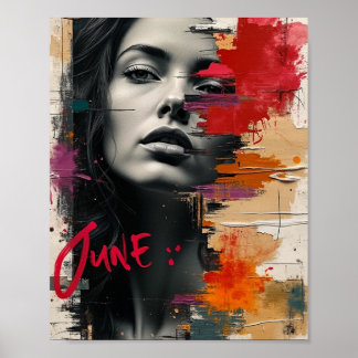 Collage multimédia mixte Art mural Abstrait avec G