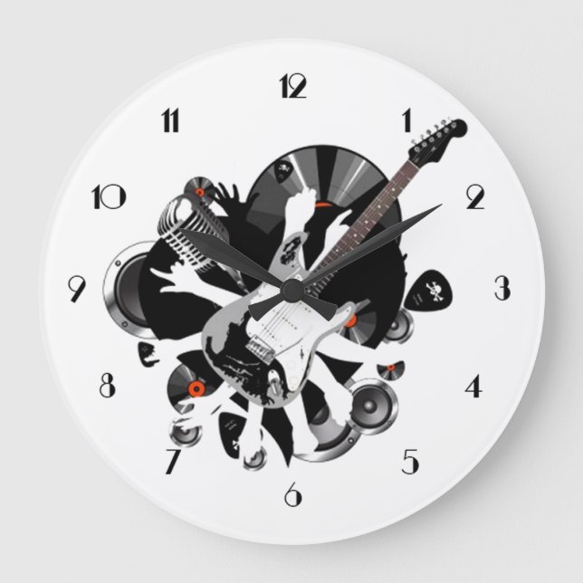 Collage musical Amateurs de musique horloge murale (Recto)