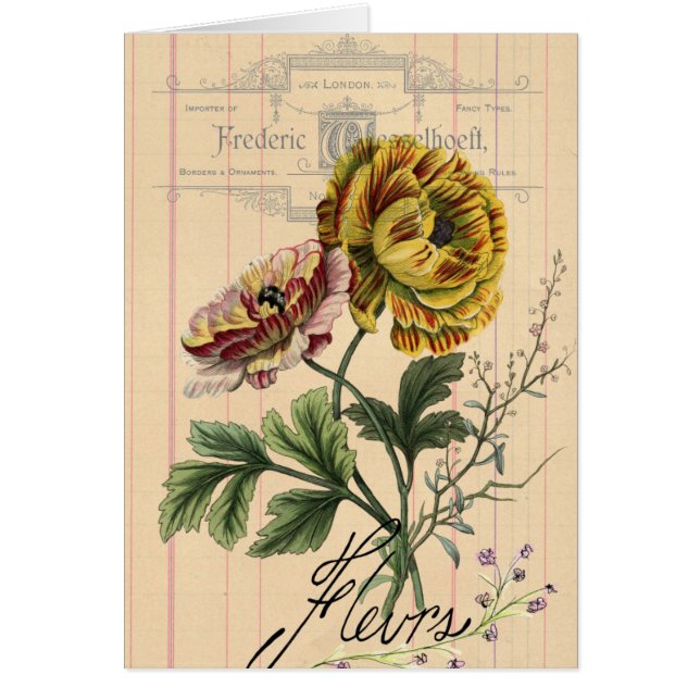 Collage numérique vintage Fleurs françaises (Devant)