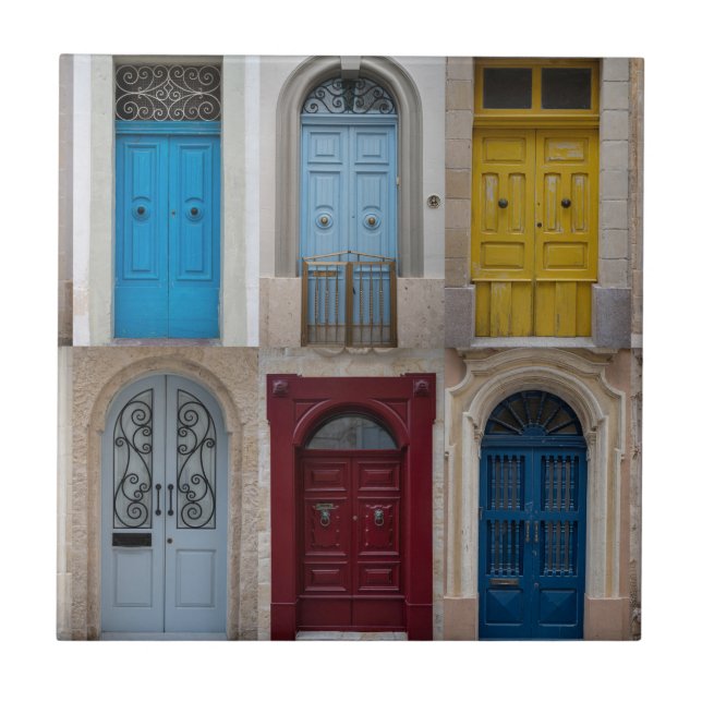 Collage of colorful front doors tile (Front)