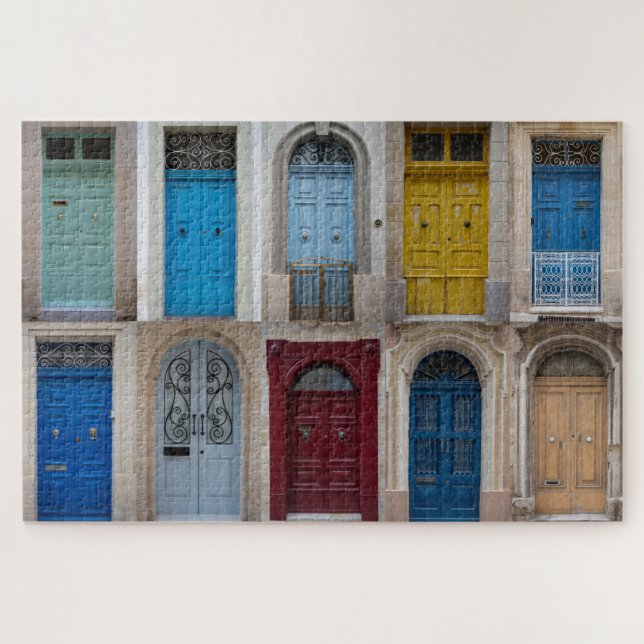 Collage of colourful front doors jigsaw puzzle (Horizontal)