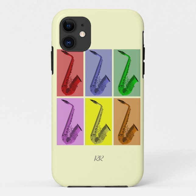 Collage of Colourful Saxophones iPhone 5 Case (Back)