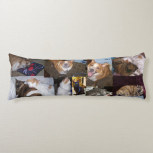Collage of Cuddly Pet Photos Body Pillow