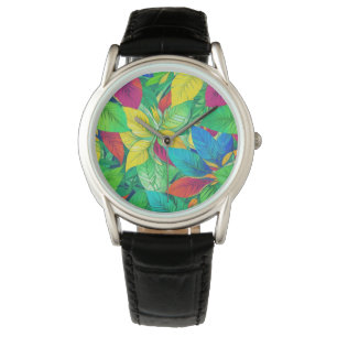Collage of forest leaves watch