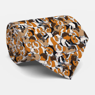 Collage of Guinea Pigs Illustrations Patterned Tie