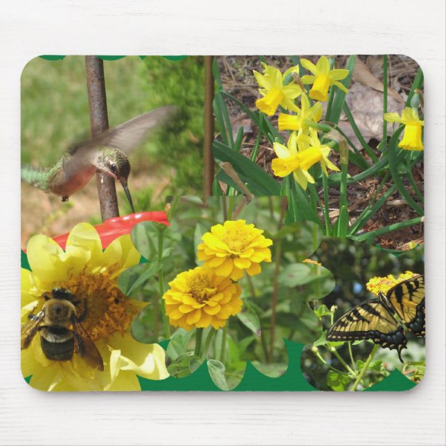 Collage of Nature in Flight Mouse Pad (Front)