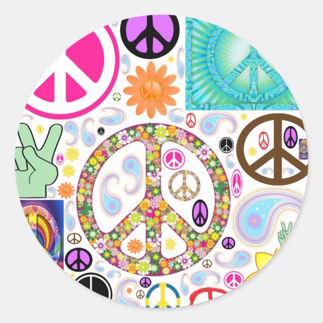 Collage of Peace Classic Round Sticker (Front)