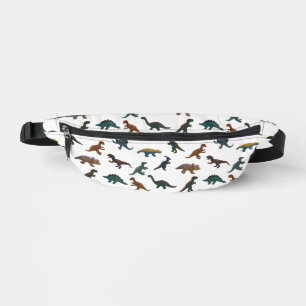 Collage of Plastic Toy Dinosaurs Fanny Pack