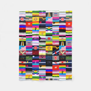 Collage of Pride Flags Fleece Blanket