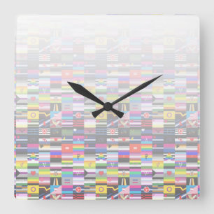 Collage of Pride Flags Square Wall Clock
