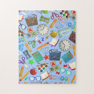 Collage of School Supplies Jigsaw Puzzle