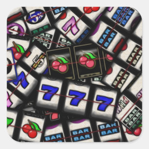 Collage of Slot Machine Reels Square Sticker