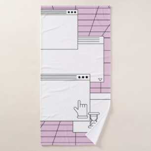 Collage of user interface elements. Cyberpunk and Bath Towel