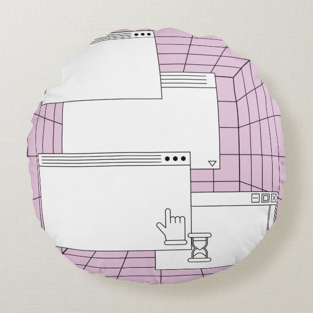 Collage of user interface elements. Cyberpunk and  Round Pillow (Front)