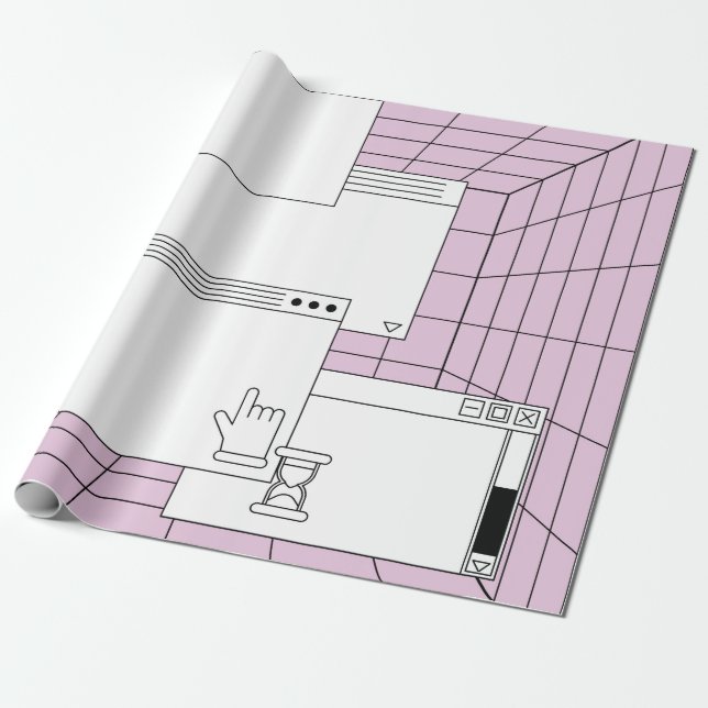 Collage of user interface elements. Cyberpunk and  Wrapping Paper (Unrolled)
