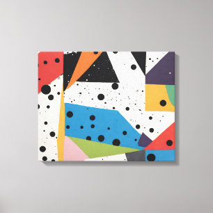 Collage Paper Black Dots Canvas Print